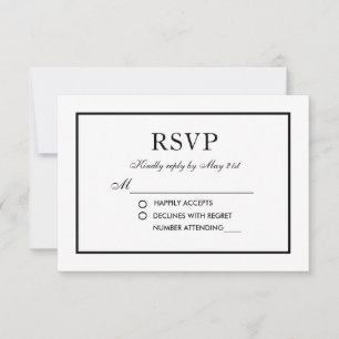 Modern Elegant bröllop OSA Black & White Card S Kort