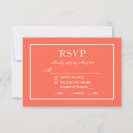 Modern Elegant bröllop OSA Coral White Card MW