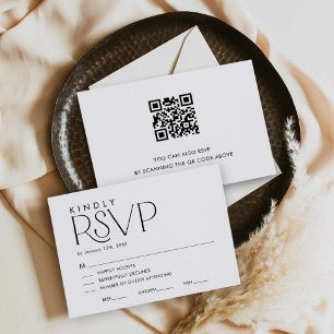 Modern Elegant bröllop-OSA med QR-kodkort OSA Kort