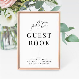 Modern Elegant bröllop Photo Guestbook-signatur