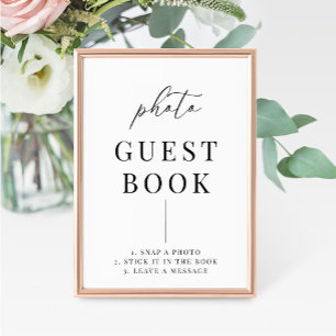 Modern Elegant bröllop Photo Guestbook-signatur