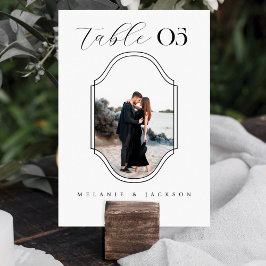 Modern Elegant bröllop Photo Ram White Bordsnummer