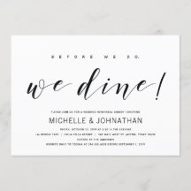 Modern Elegant bröllop Rehearsal Dinner Inbjudan