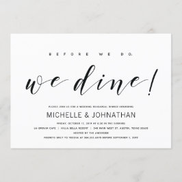 Modern Elegant bröllop Rehearsal Dinner Inbjudan