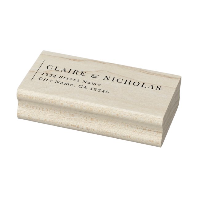 Modern Elegant bröllop Returadress Rubber Frimärke Stämpel (Stämpel)