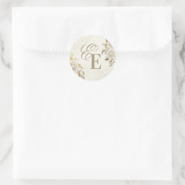 Modern Elegant Bröllop Runt Klistermärke