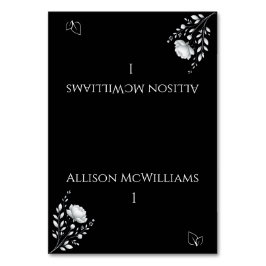 Modern Elegant Bröllop Svart och Vitt Vegetariskt Bordsnummer