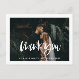 Modern elegant bröllop - tack för foto vykort