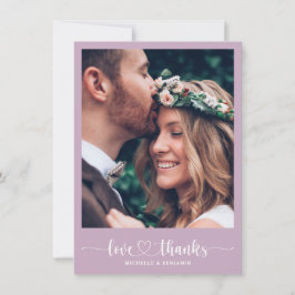 Modern Elegant bröllop-Tack-fotokort Tack Kort