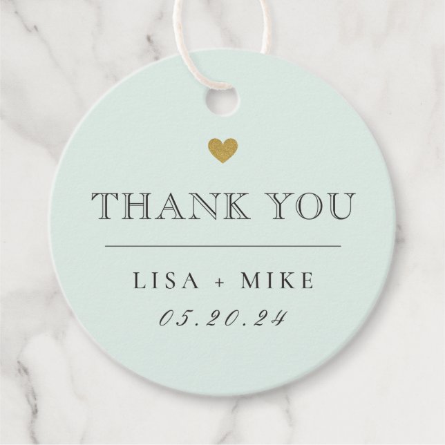 Modern Elegant bröllop Tack-rundan Gåvor Etiketter (Framsida)