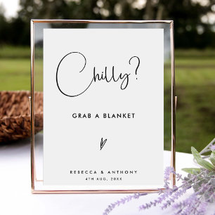 Modern Elegant Bröllop-tecken för Blanket Poster