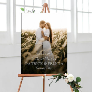 Modern elegant bröllop välkomstfoto poster