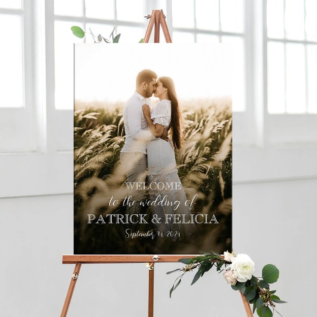 Modern elegant bröllop välkomstfoto  poster (Skapare uppladdad)
