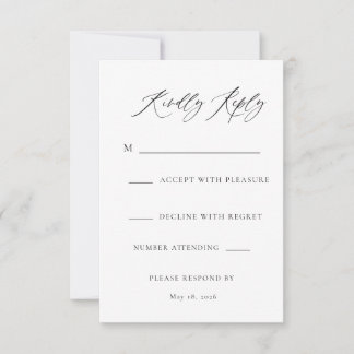 Modern Elegant Bröllops-RSVP OSA Kort
