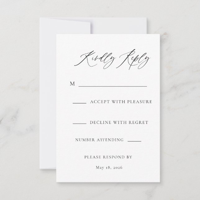 Modern Elegant Bröllops-RSVP OSA Kort (Framsida)
