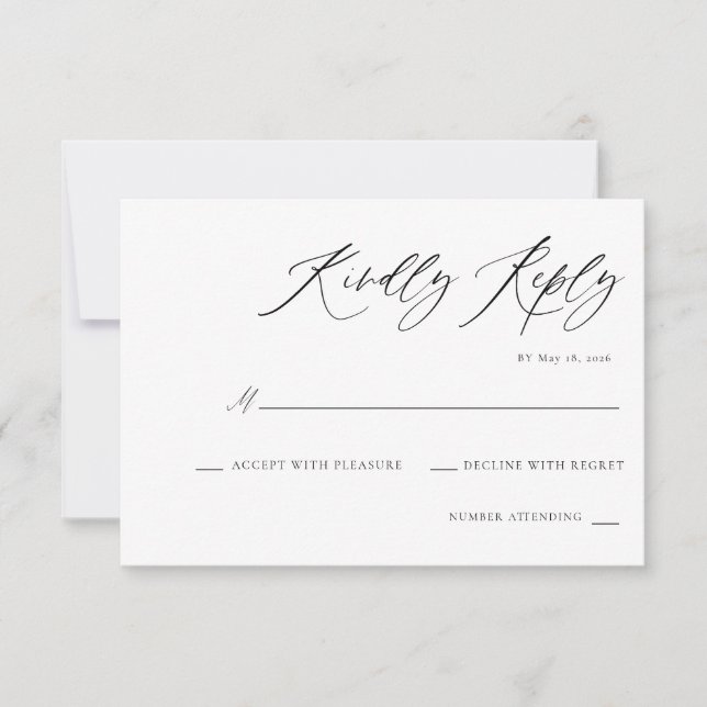 Modern Elegant Bröllops-RSVP OSA Kort (Framsida)