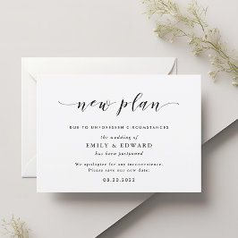 Modern Elegant Bröllopsändring Plan Meddelande Inbjudningar