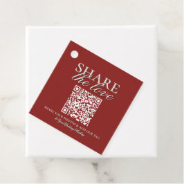 Modern Elegant Bröllopsfoto Dropbox QR-märke Gåvor Etiketter