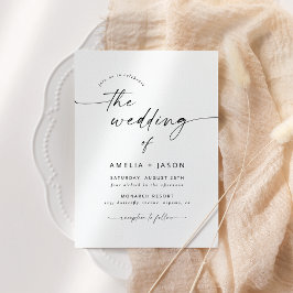 Modern Elegant Bröllopsinbjudan i Scriptstil Inbjudningar