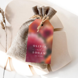 Modern Elegant Bröllopspresent Floral Blur Presentetikett