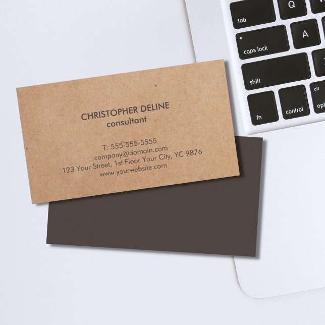 Modern Elegant Brown Kraft Papper Consultant Visitkort (Skapare uppladdad)