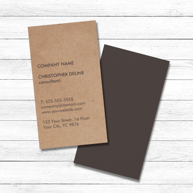 Modern Elegant Brown Kraft Papper Consultant Visitkort (Skapare uppladdad)