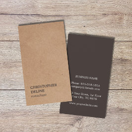 Modern Elegant Brown Kraft Papper Consultant Visitkort