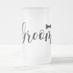 Modern Elegant Brudgumme Frostat Ölglas