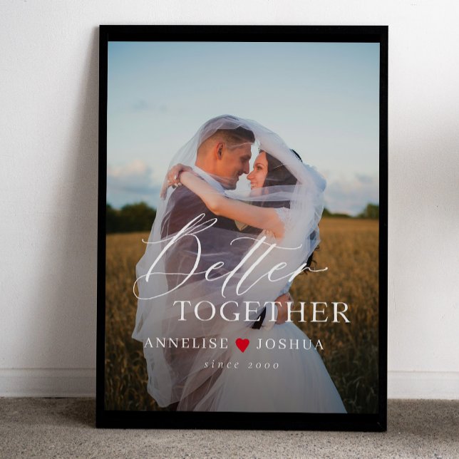 Modern elegant brudparsfotoöverlägg poster (Skapare uppladdad)