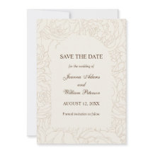 Modern elegant brunbeige blommigt bröllop