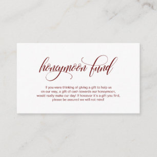 Modern elegant Burgundy Bröllop HoneyMånfond Tilläggskort