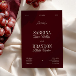 Modern Elegant Burgundy Bröllop Inbjudningar