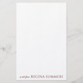 Modern Elegant Burgundy Personlig Stationery Brevpapper
