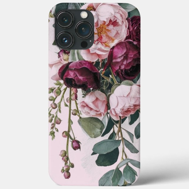 Modern elegant burgundy rosa ros (Baksida)