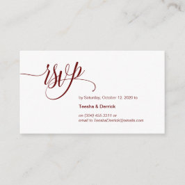 Modern Elegant, Burgundy-skript, Bröllop OSA Tilläggskort