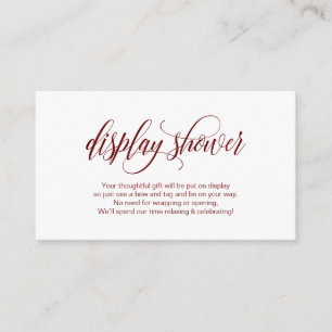 Modern elegant, Burgundy-skript, Visning Shower Tilläggskort