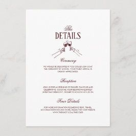 Modern Elegant Burgundy Wedding Details  Tilläggskort