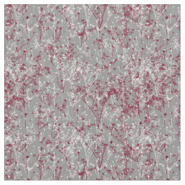 Modern Elegant Burgundy Wildblommor på Grått Tyg