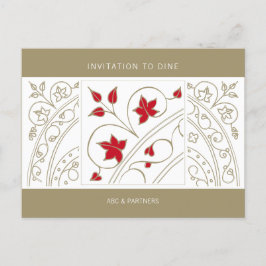 Modern Elegant Business Invitation to Dine Inbjudan Vykort