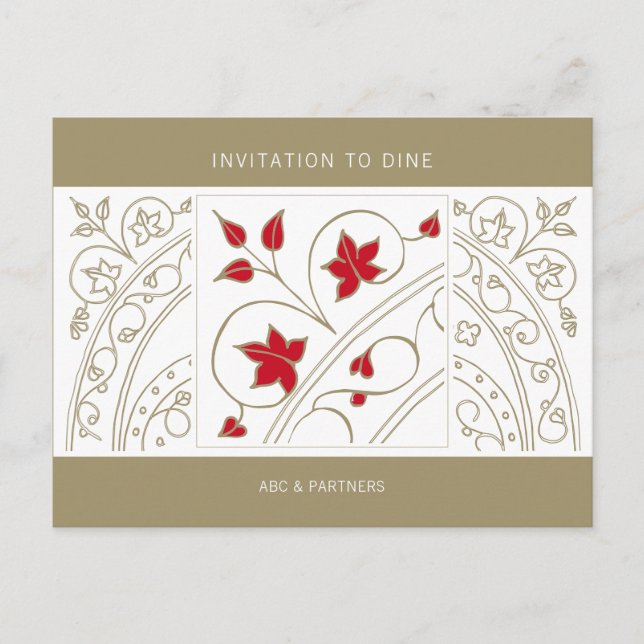 Modern Elegant Business Invitation to Dine Inbjudan Vykort (Framsida)