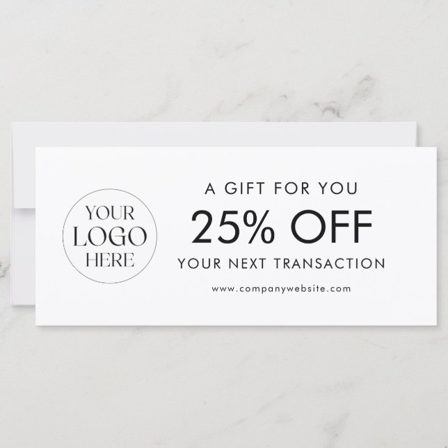 Modern Elegant Business Logo Discount Card (Baksida)