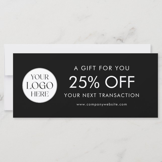 Modern Elegant Business Logo Discount Card (Baksida)