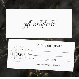 Modern Elegant Business Logo Gift Certificate