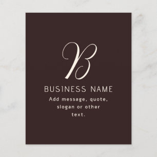 Modern Elegant Business Namn Monogram   Mörk Brown Flygblad