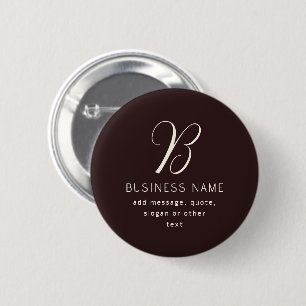 Modern Elegant Business Namn Monogram   Mörk Brown Knapp