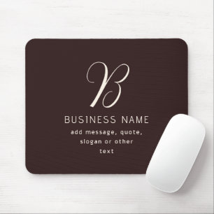 Modern Elegant Business Namn Monogram   Mörk Brown Musmatta