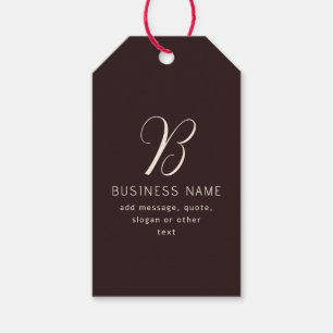Modern Elegant Business Namn Monogram   Mörk Brown Presentetikett