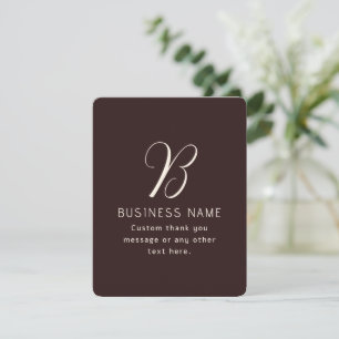 Modern Elegant Business Namn Monogram   Mörk Brown Tack Kort