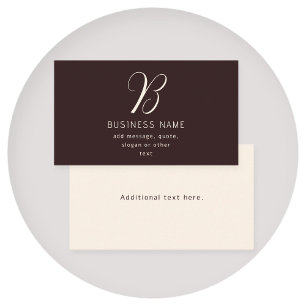 Modern Elegant Business Namn Monogram Mörk Brown Visitkort