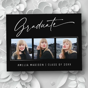 Modern Elegant Calligraphy Bläck Script Grad 3 Pho Vykort